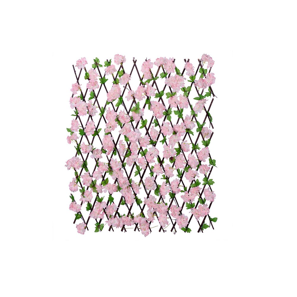 Indoor Home Trellis Privacy Screen Expandable Fence Garden Screening Greenhouse Gate Artificial Flower Leaves Balconies