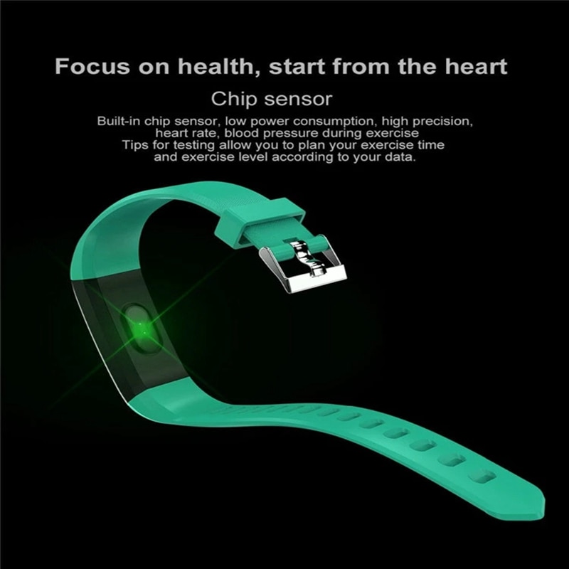 Heart Rate Fit Bit Smart Band Bracelet Watch 115 plus with Step Calories Mileage Blood Pressure Sleep Monitoring