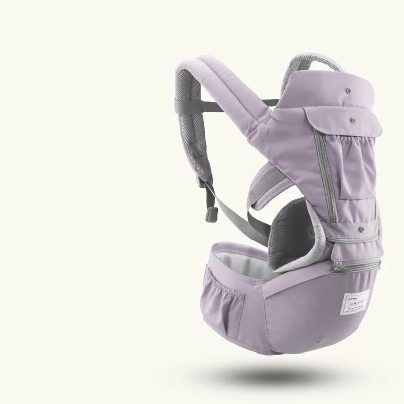 Bæresele rygsæk ergonomisk 360 bæresele hoftesæde komfortabel luft mesh foran bagpå hoftesæde spædbarn kænguruer taske: Lilla