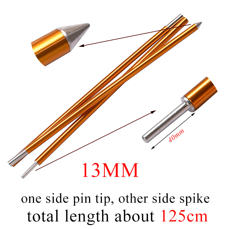 Cest UL 120CM Long Diameter 13MM/16MM/19MM BLACK/RED Color Tent Rod Support Pole Shelter Tarp Canopy Aluminium Alloy: Red
