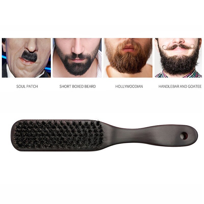 Män vildborst mustasch borste träskaft herrskägg borste kam ansiktsbehandling skägg rengöring styling borste alla hjärtans dag