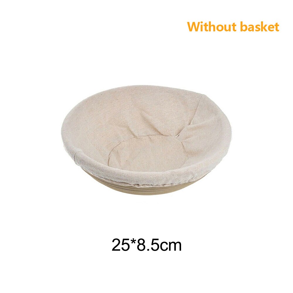 Round Rattan Bread Banneton Proofing Basket Making Tools Bread Fermentation Basket Cloth Cover Scraper Cutter Bakeware Set $: 25x8.5cm