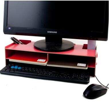 1 stuk houten desktop monitor verhoger tv standaard bureau organizer opbergdoos voor computer laptop: Watermeloen
