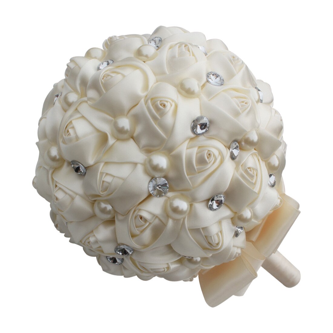 Bouquet de main boule de mariage Bouquet de main lait blanc boule de mariage Bouquet de mariage perlé Bouquets de mariée 19 cm