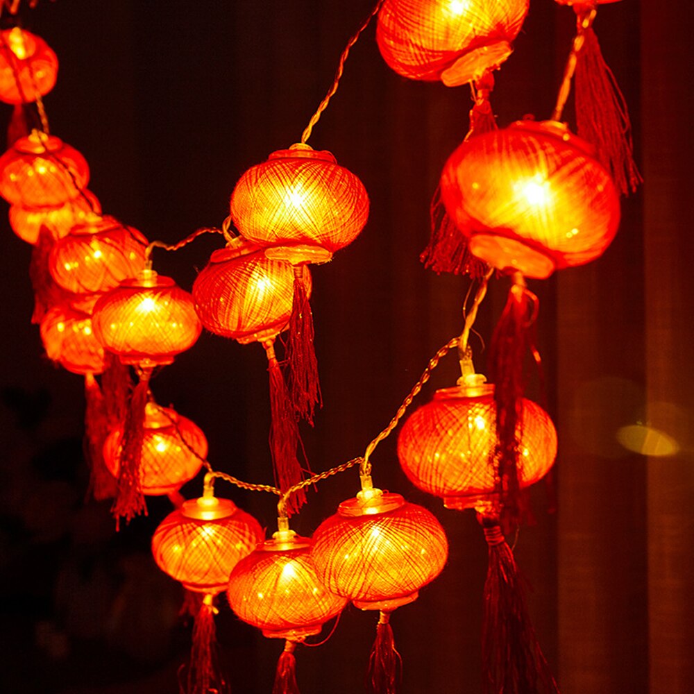 3V lanterna Festival Festival di primavera tradizionale cinese lanterna rossa corda luce/batteria scatola decorazioni natalizie di capodanno: 0-5W