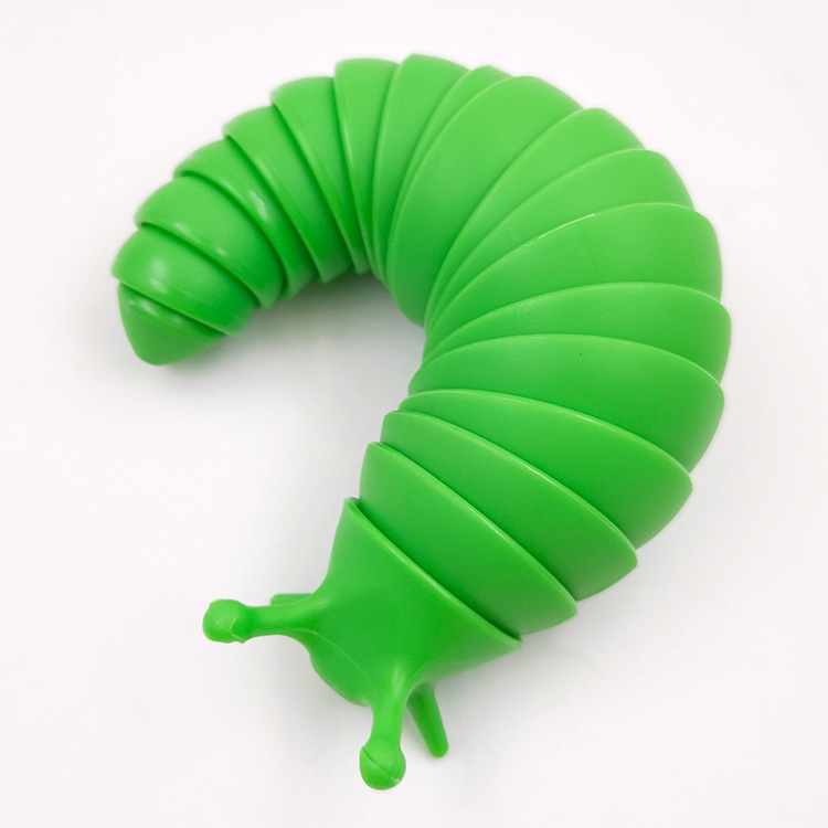 Fidget Slug Articulated Slug Finger Flexible Fidget Sensory Toys Anti-Anxiety Relief Year Chritmas for Aldut Chidlren: green
