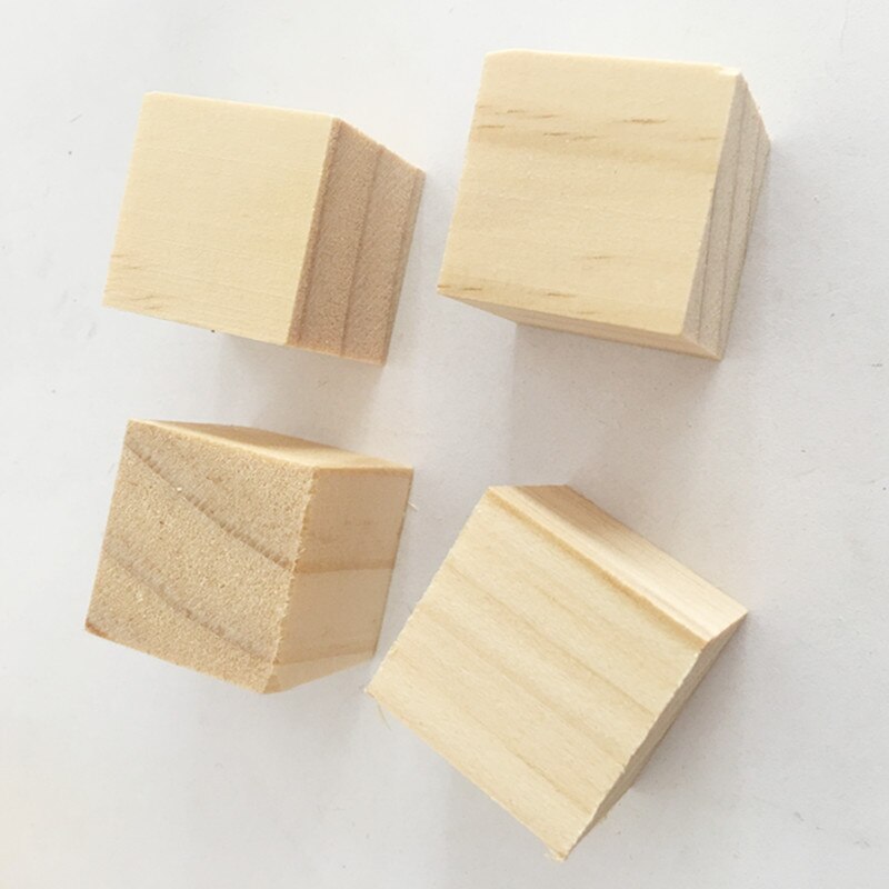 10-40MM 50 Pcs Wooden Square Blocks Mixed Cubes Embellishment Craft DIY for Wedding Birthday Party Decor Children