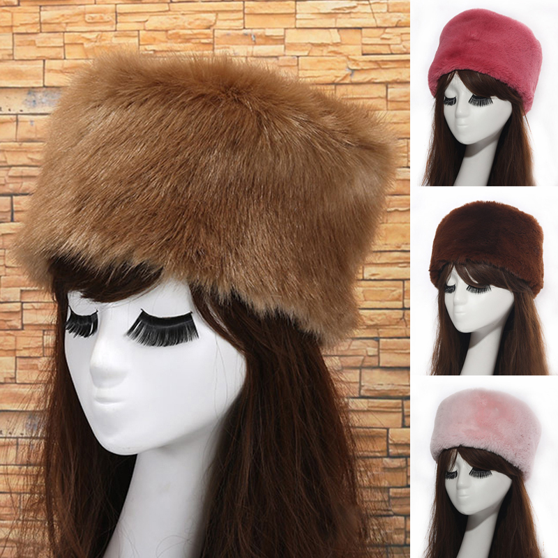 Vrouwen Hoeden Lady Russische Dikke Pluizige Imitatie Vossenbont Hoed Hoofdband Winter Earwarmer Ski Hoed Vrouwelijke Hoeden Voor Herfst Winter