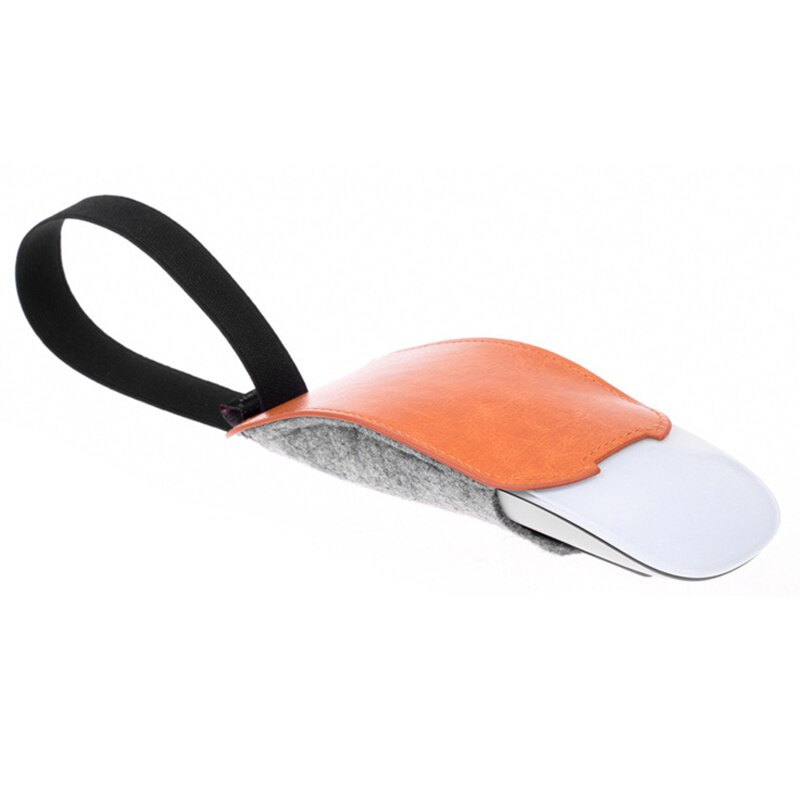 Bolsa de fieltro de cuero PU para ratón, funda antipolvo para ratón mágico, anticaída, antiarañazos, bolsa de almacenamiento para ratón inalámbrico