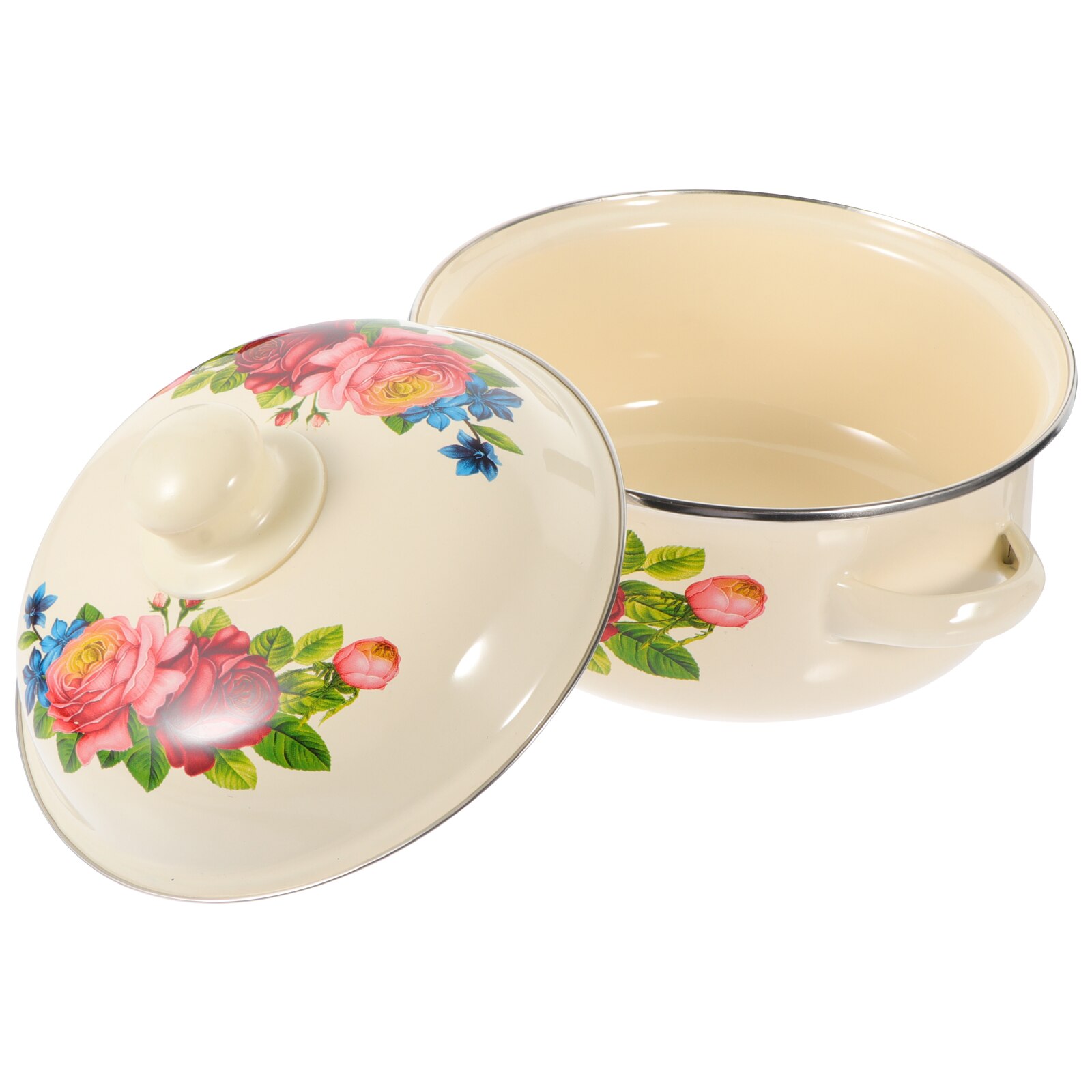 Kitchen Stockpot Enamel Soup Cooking Pot Durable Stock Pot Instant Noodle Pot