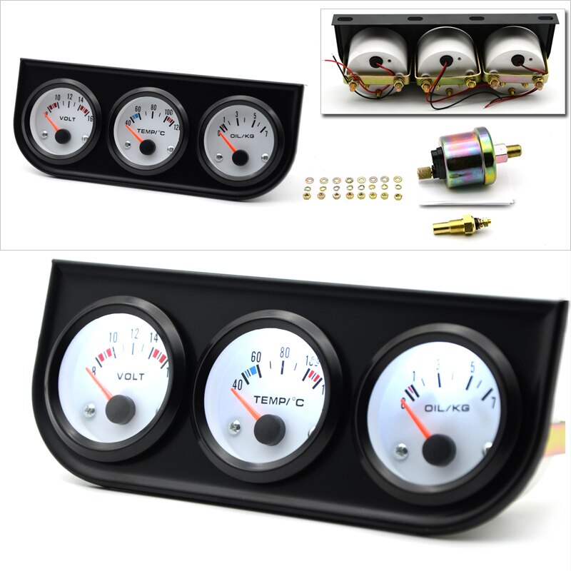 Replacement Triple Gauge Kit Accessories Measuring Set Electrical 52mm