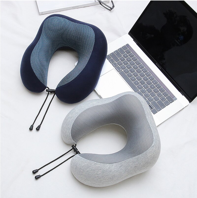 1PC en Mousse à Mémoire De Forme En Forme de U Cou Oreillers Doux Rebond Espace Oreiller De Voyage Solide Cervicale Soins Literie