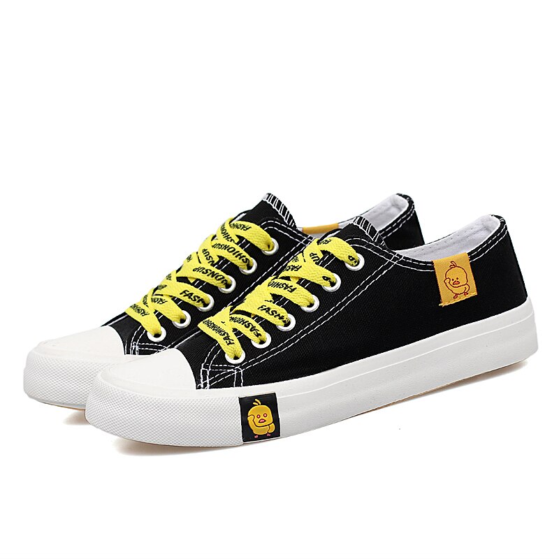 Little yellow duck + web celebrity style canvas shoes for girls strdent shoes Women's sneaker skateboarding shoes