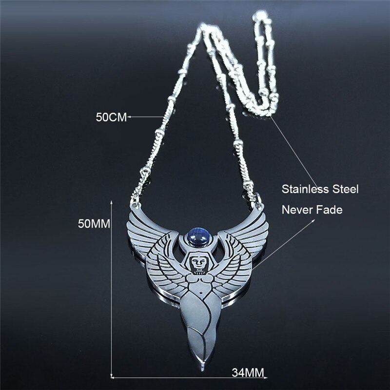 neue Sonne Göttin Edelstahl Halskette Kette für Frauen Silber Farbe Halskette Schmuck collares mujer N4030S02