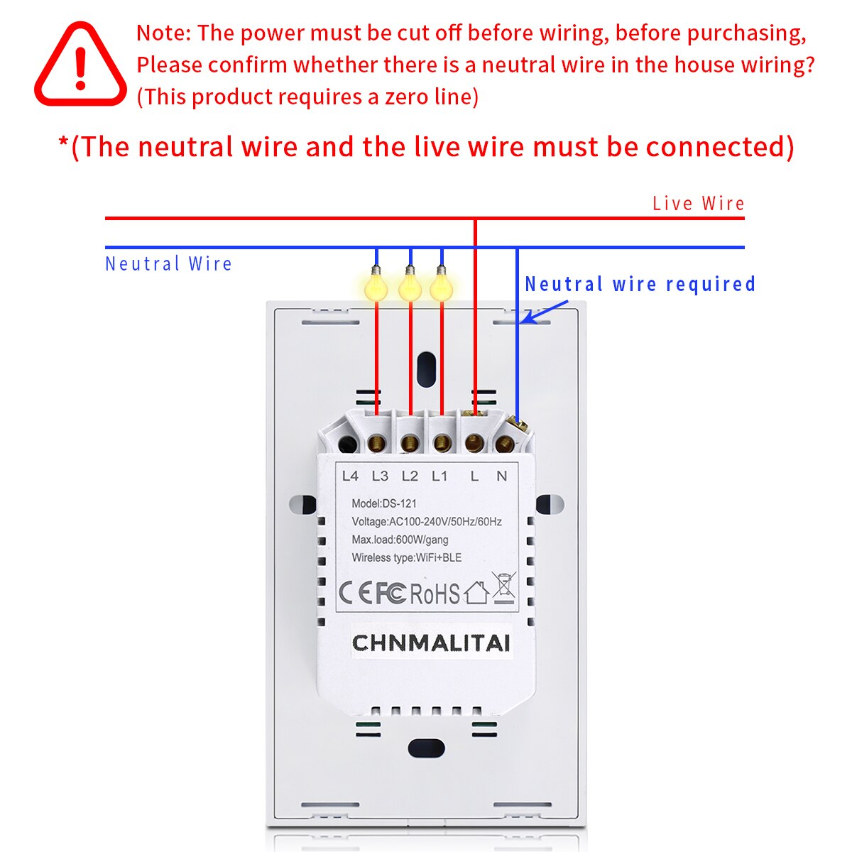 Smart Home Control Touch Switch inteligente Apple Homekit WIFI Switch EU US Standard Home Assistant 220V 110V Need Neutral Wire