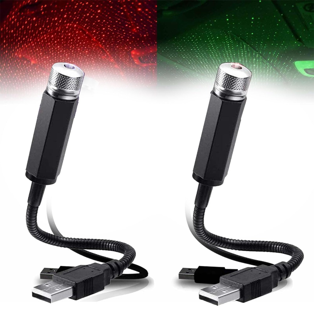 Neue Mini Auto Dach Stern Himmel Lampe USB Stecker Und Spielen Projektion Ambiente Nachtlicht Innen Umgebungs Auto Decke Stern Lichter Hause
