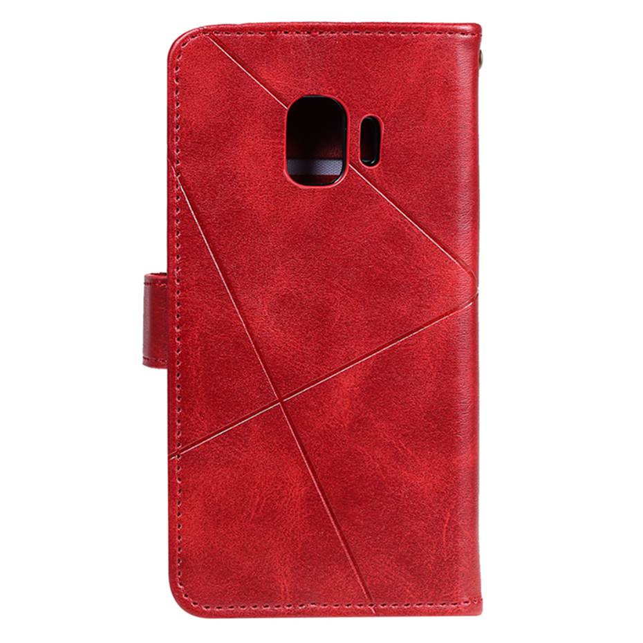 3D Ruit Leather Flip Case Voor Samsung Galaxy J4 Telefoon Case Voor Samsung Galaxy J4 J400F J400 SM-J400F case Back Cove