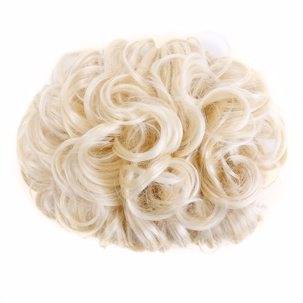 DIFEI Women's Elastic Net Curly Chignon With Curly Synthetic Hair Bun Extensions Updo Clip In Hair Hairpieces