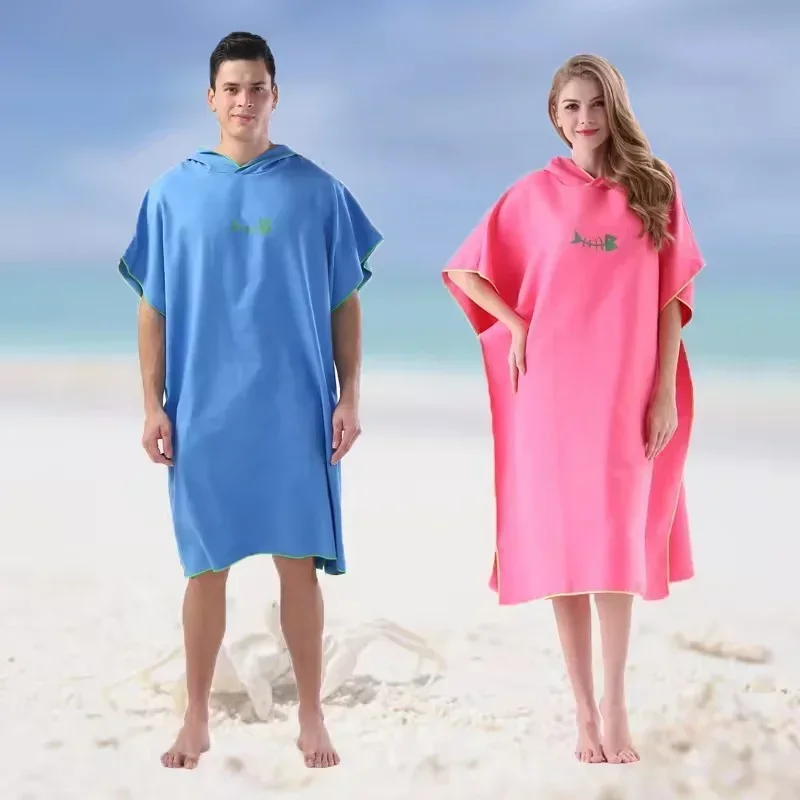 Microfiber handdoek met capuchon Heren Dames voor zwemmen Strand Reizen Sneldrogend Veranderend gewaad Cape Badhanddoek Badjas Surfponcho Sauna Spelen