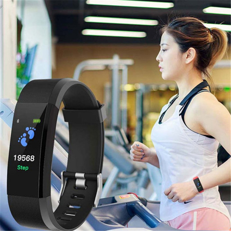 ID115Plus Smart Polsband Bluetooth Smart Band Hartslagmeter Fitness Tracker 115 Plus Smart Armband Voor Android Ios Telefoon