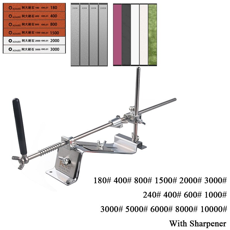 Ruixin Pro Fixed Angle Sharpener Steel Knife Sharpener Tool Sharpening Kitchen Accessories Grinding Device Diamond: SET J