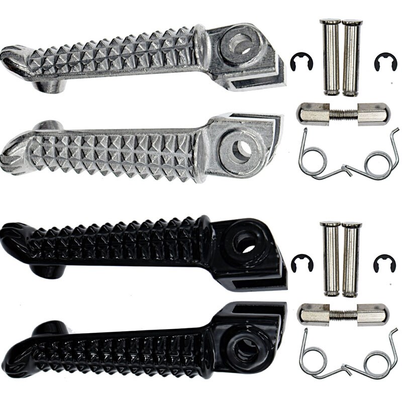 KYN Pedane Per Moto Yamaha YZF R1 E R6 (2002-2012) - Set Anteriore/posteriore In Alluminio, Colore Nero/argento