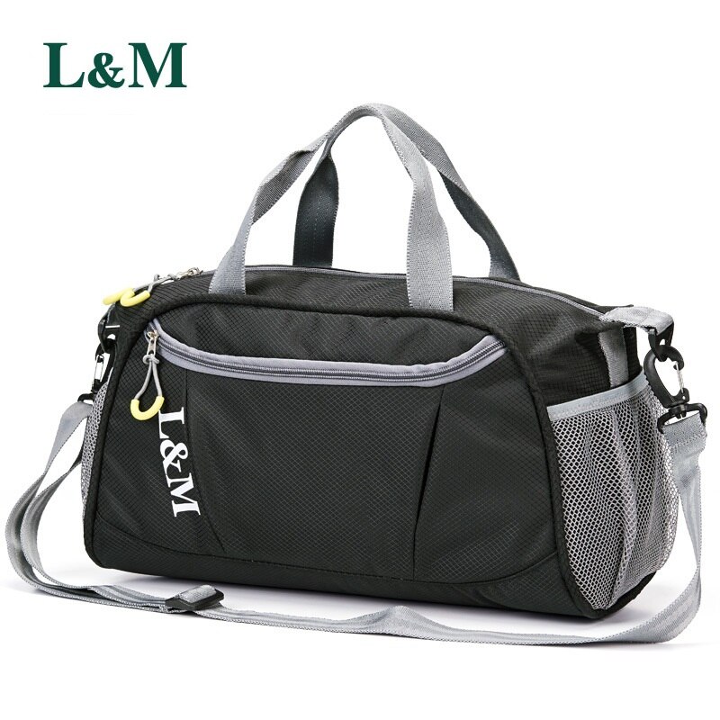 L & M léger et Durable sport Gym sac de sport femmes hommes pour Gym Fitness formation épaule sacs à main sac de Yoga bagages: Black