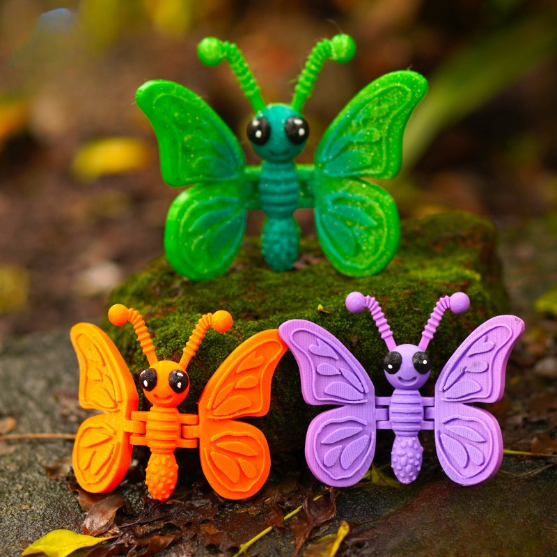 Papillon souriant imprimé en 3D, ferme et met en œuvre la décoration de la maison et du bureau, ornement de fleur de plante en pot