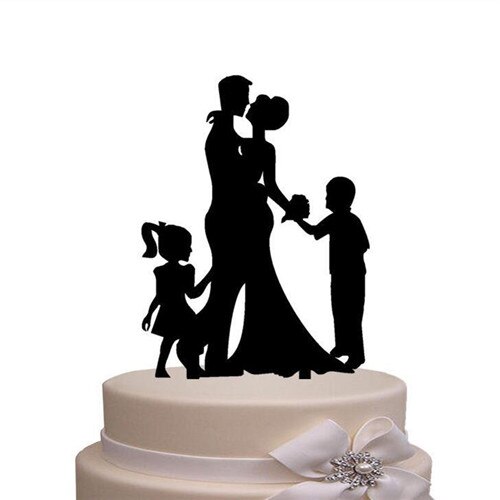 Wielostylowy akrylowy tort weselny flaga cylinder patelnia i pani z kotem chorągiewki na tort s na wesele przyjęcie rocznicowe dostarcza dom czterech: Home of two dzieci