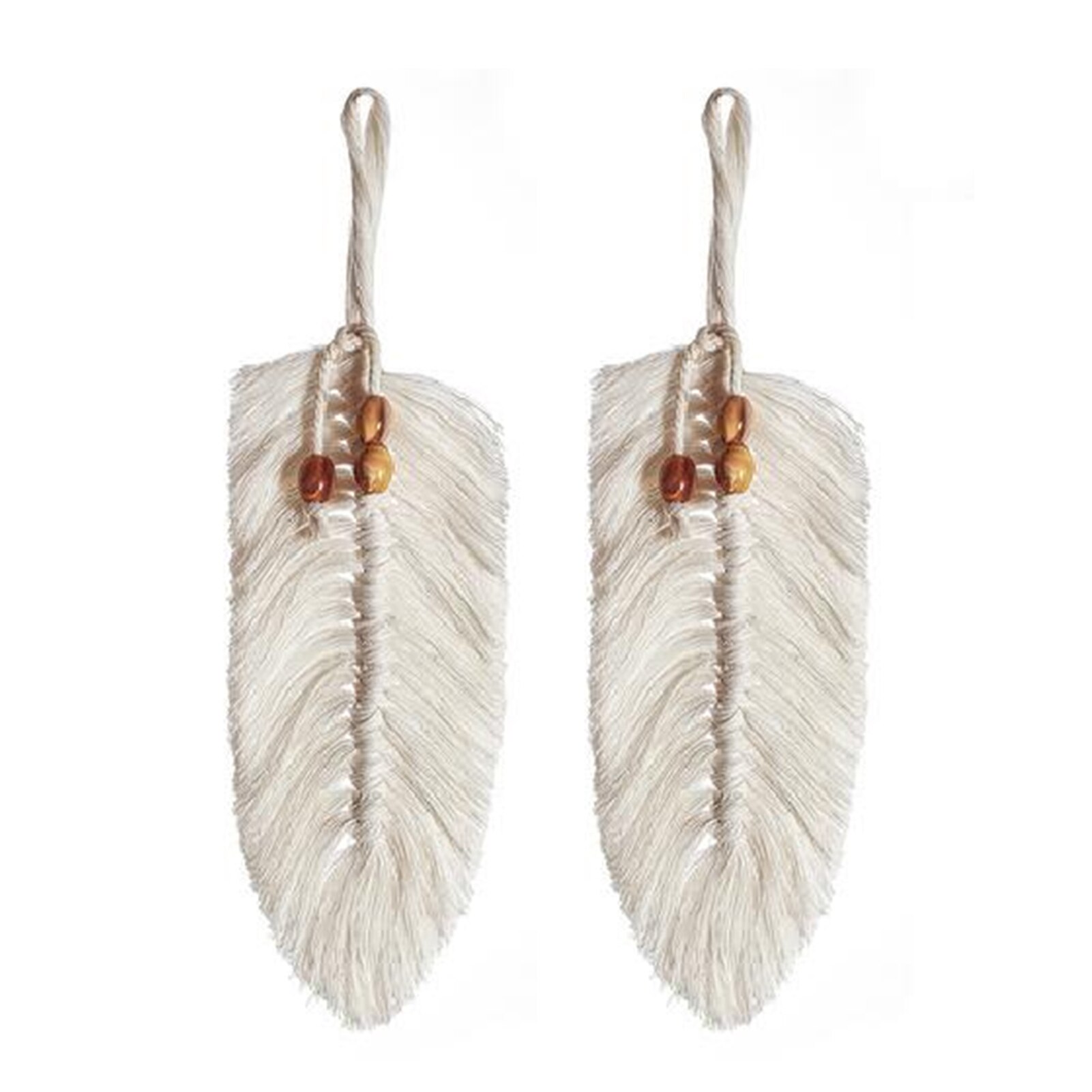 Boho Macrame Wall Hanging Leaf Tapestry Decor Bohemian Tassel Chic Home Living Room Bedroom Headboard Decoration Accessories: C 2PCS