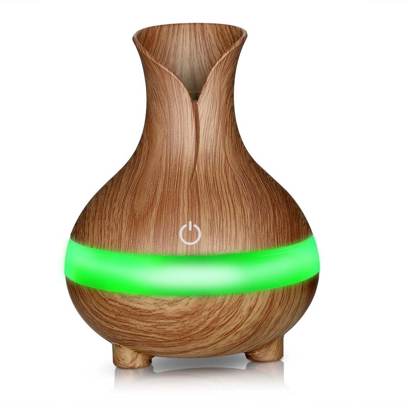 USB Mini Wood Grain Air Humidifiers Aromatherapy Ultrasonic Humidifier Diffuser With Color Changing LED for Home: B