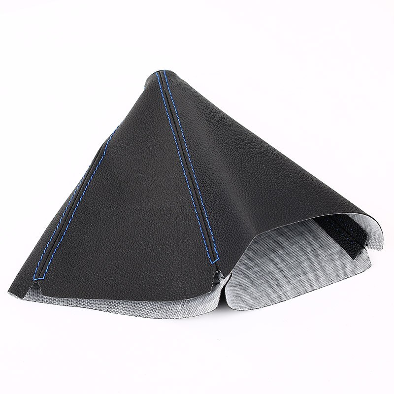 PVC Universal Leather Gear Shift Knob Boot Manual Car Gear Shift Cover: Leather Blue Line