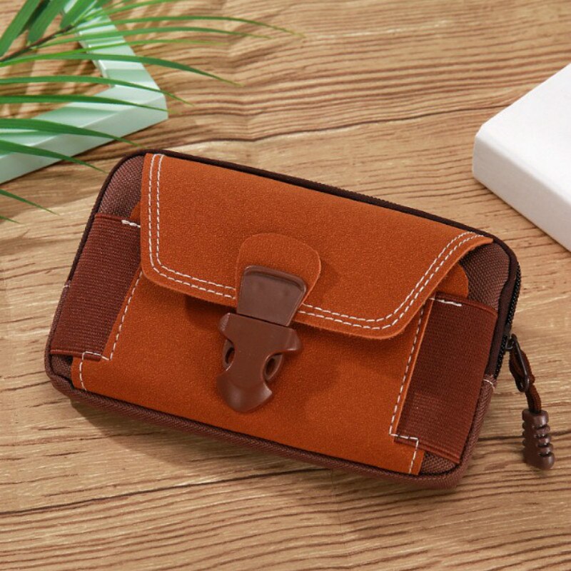 6 zoll Männer PU Leder Taille Taschen Kleine Karte Halfter Telefon Brieftasche Packungen Gürtel Langlebig fanny Geldbörse Schwarz Kaffee