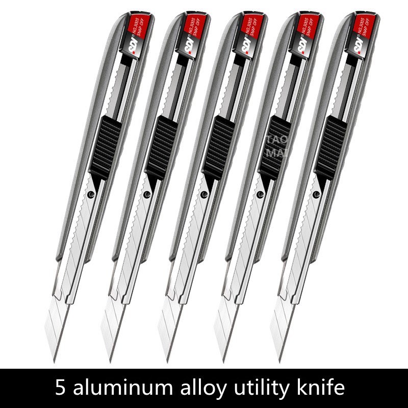 Aluminium Legierung Dienstprogramm Messer Schneiden Papier/Leder Gravur Multifunktionale Handwerk Messer Schreibwaren 30 Grad Scharf Winkel Klinge: 5 Messer
