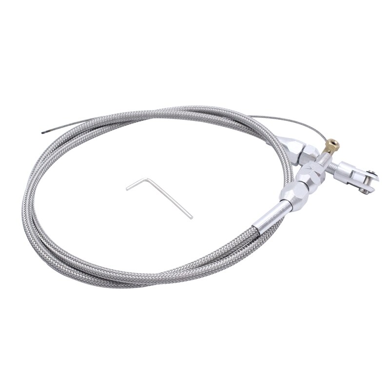 -36 Inch Ls Motor Gaskabel Rvs Gevlochten Throttle Gas Kabel Voor Chevy LS1 4.8 5.3 5.7 6.0: Default Title