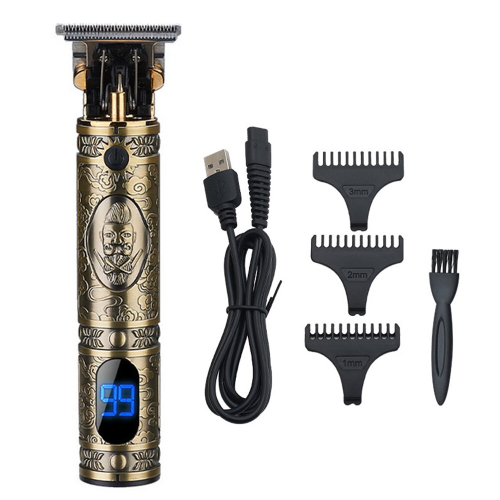 Elektrisk bærbar hårtrimmer professionel frisør klipper barbermaskine 10w usb lcd skærm trimmere til mænd hårstyling værktøjer