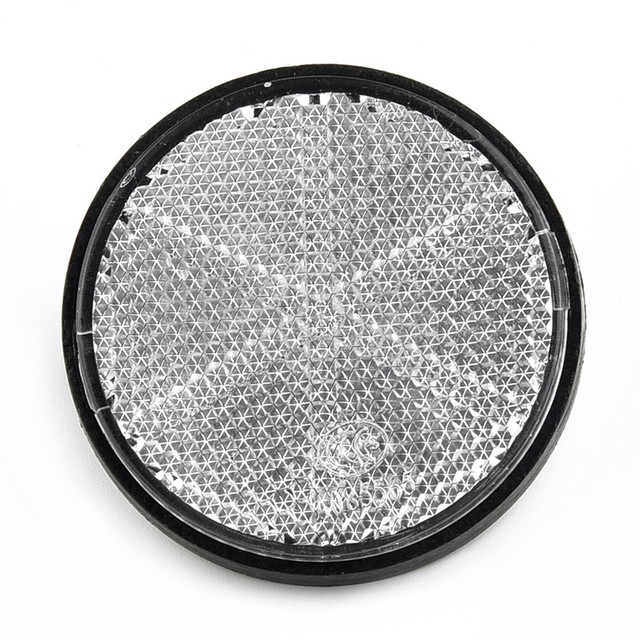 1 pièces Vélo Réflecteur Rond 56mm Vélo Réfléchissant S&#39;attaquer Nuit Sécurité Cyclisme Accessoires Pour Motos, Électro-mobile: White