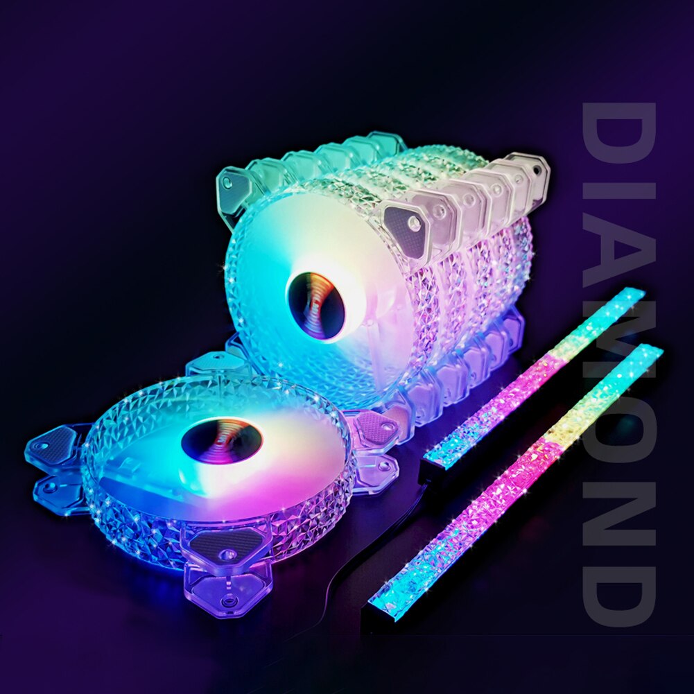 COOLMOON 12cm 6pin PC Case Fan Heatsink RGB Lighting Chassis 3/6 Cooling Fan with Controller