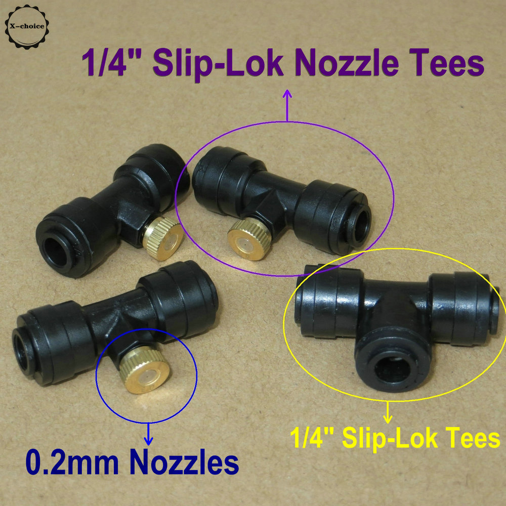 Misting Fan - 3 Nozzle Brass Water Misting -1/4&quot; Slip-lok Connect DIY KIT,Connects To Any Outdoor Fan Fan Misters