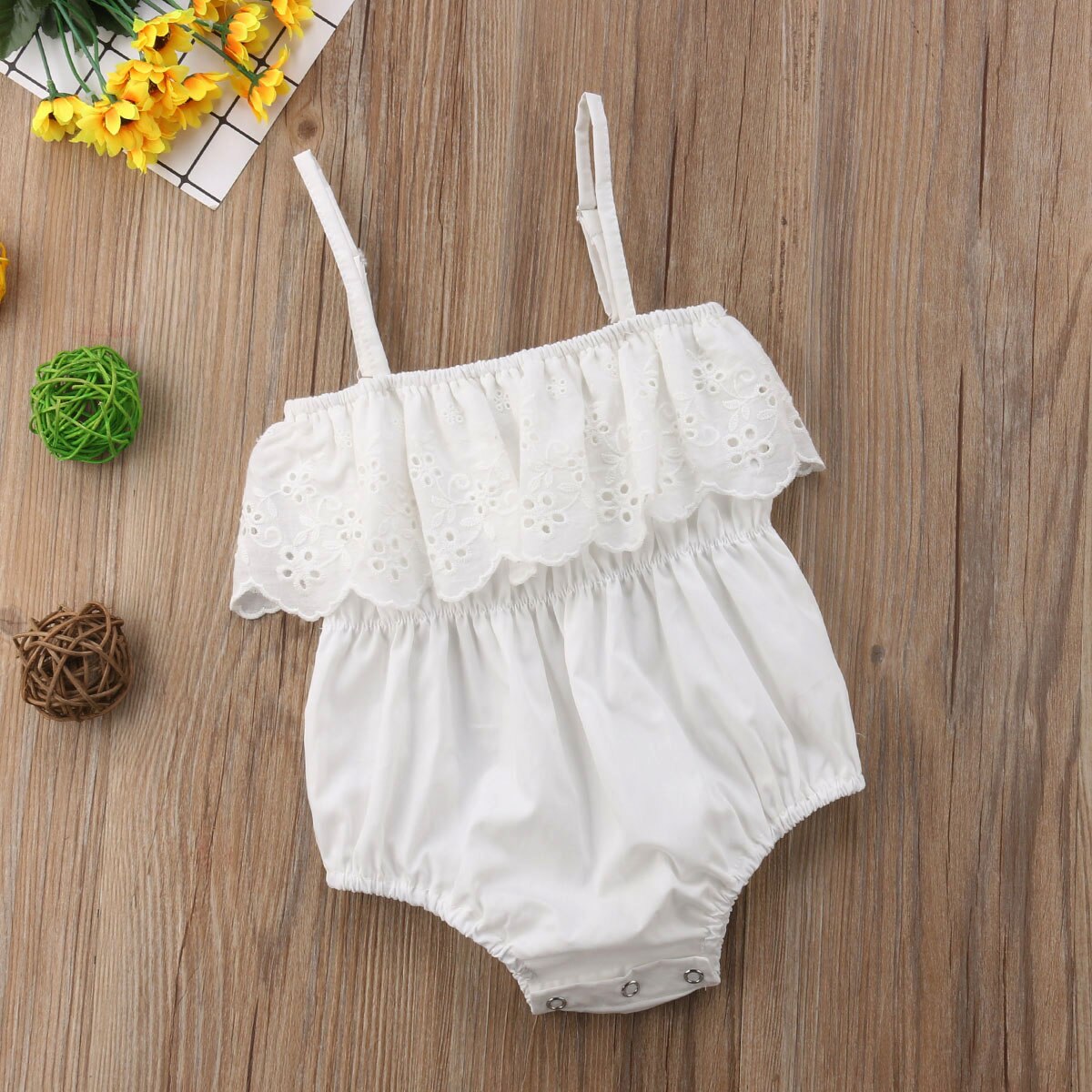 Brand Infant Toddler Newborn Baby Girl Swimsuit Lace Sunsuit Outfit Straped Ruffed Crop Solid Clothes