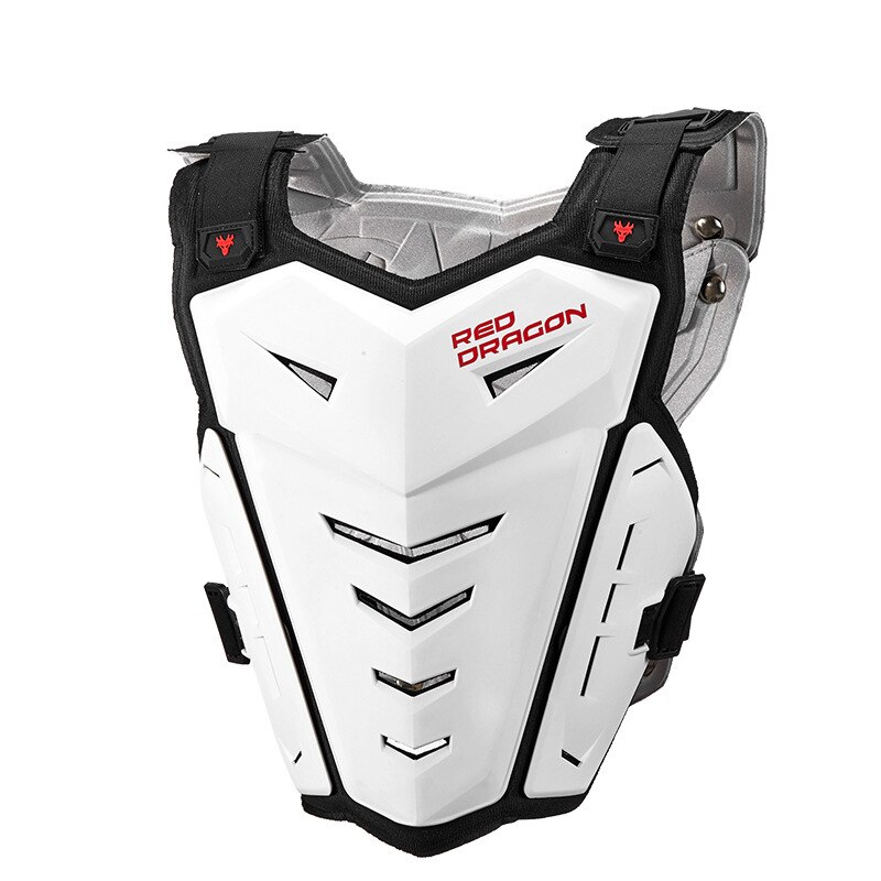 Carrocería de motocicleta chaleco armadura Motocross pecho Protector Off-Road Moto chaqueta de montar de la motocicleta Protector armadura de cuerpo: White Vest 2