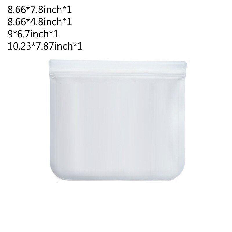 Silicone Food Storage Containers Refrigerator Leakproof Containers Reusable Stand Up Zip Shut Bag Cup Fresh Bag Food Storage Bag: 4pcs