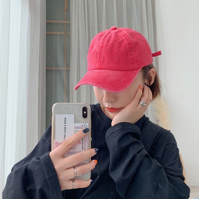 Casquettes de Baseball pour femmes et Couples, style Harajuku, Vintage, Simple, solide, Hip-hop, Streetwear, Ins, , résistant au soleil, extérieur, respirant: watermelon red