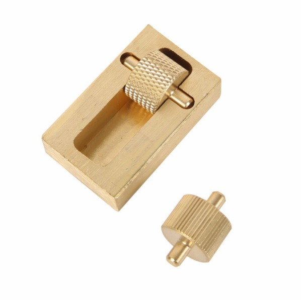 DIY latón 40*25*10mm herramienta de artesanía de cuero pintura al óleo caja y 2 manualidades herramientas de costura conjuntos