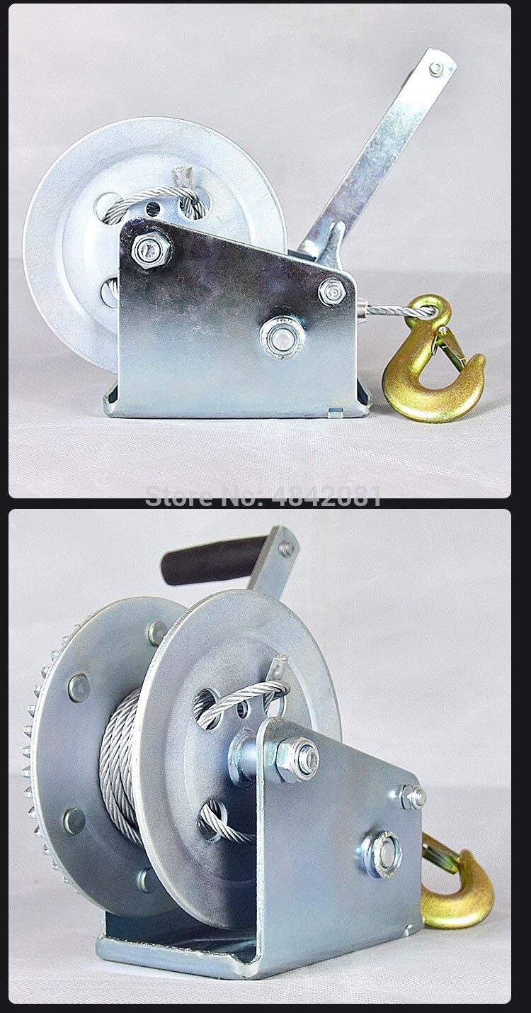 2000lbs-3000LBSx8/15/30m Boat truck auto self-locking hand manual Galvanized steel winch hand tool lifting sling