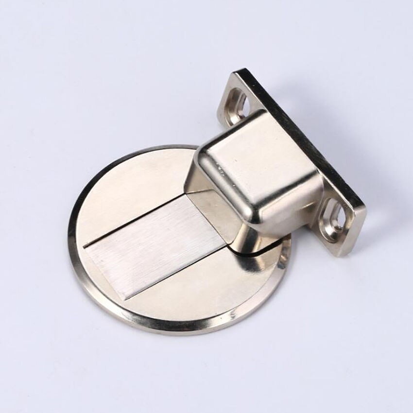 Butée de porte magnétique, butée de porte magnétique cachée, alliage de zinc, butée de porte auto-adhésive et perforée pour montage au sol,самозажимной: Argent