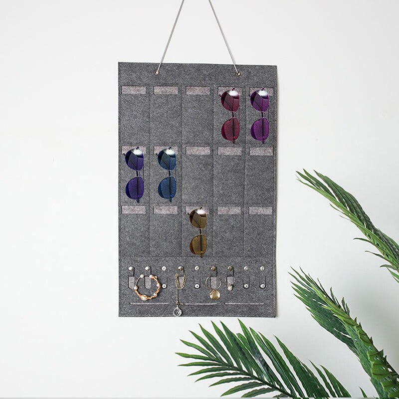 Practical Glasses Organizer Storage Wall Hanging Bag Sunglasses Eyeglass Container Hanging Pouch: style 4