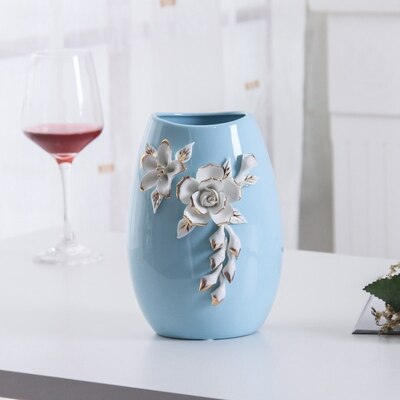 Medium and small Classic Ceramic Vase Chinese Arts And Crafts Decor Flower Vase Household Decoration: M