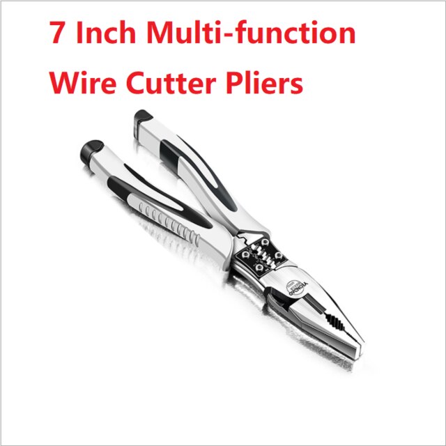 Multi-function Wire Cutter Pliers Industrial Grade Electric Wire Stripping Crimping Vise Strong Manual Home Repair Tools: Default Title