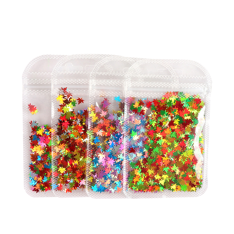 4 zakjes herfst esdoornblad nail art pailletten decoratie holografische kameleon glittervlokken uv gellak tools kerstnagels